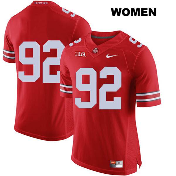 Ohio State Buckeyes Women's Haskell Garrett #92 Red Authentic Nike No Name College NCAA Stitched Football Jersey XW19W05QO